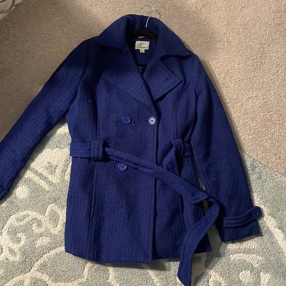 Large junior blue heavy dress coat